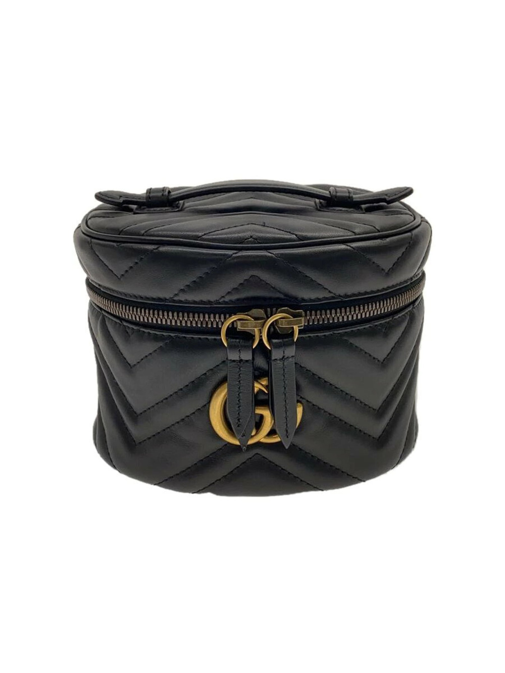 Gucci Backpack Rucksack Daybag GG Marmont Quilted Leather Black